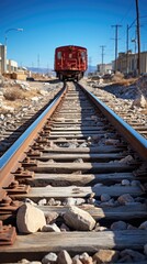 freight train on railway   HD 8K wallpaper Stock Photographic image
