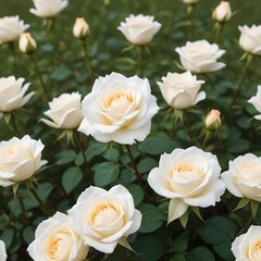  Group of white rose on black background

