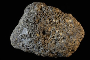 Volcanic stone rock with holes and patterns like a sponge