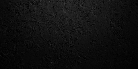 Abstract black stone wall texture grunge rock surface. dark gray background backdrop. wide panoramic banner. old wall stone for dark black distressed grunge background wallpaper rough concrete wall.