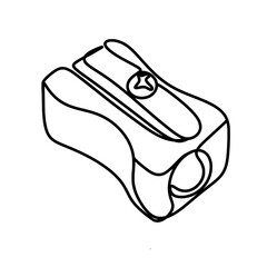 Pencil sharpener one line art drawing 
