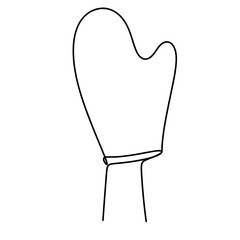 Hand wearing oven glove one line art