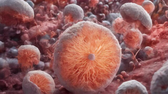 A microscopic view of Saccharomyces boulardi yeast, emphasizing its ability to multiply and spread rapidly in a given environment through the processes of budding and cell division .Medical concept. G