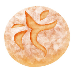 オーストリアのパンのイラスト　Wachauer Laibchen（ワッハーワー・ライプヒェン）