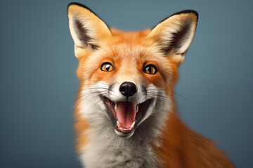 Fototapeta premium A close-up shot of a happy fox portrait.