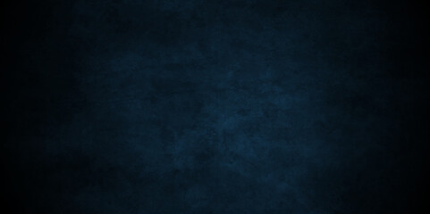 Fototapeta premium Dark blue limestone marble rough grunge cement smooth gradient wall backdrop texture background with high resolution. Old wall texture cement dark blue abstract dark color design background.