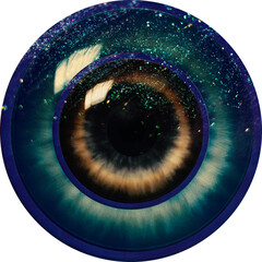 Eye of the person. Human, animal eyes. Fantasy dill. Vision, anatomy eyesight.