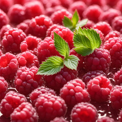 Fresh and delicious looking raspberries