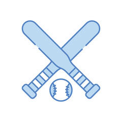 Baseball Bat And Ball Crossed vector icon