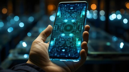 biometric technology background with fingerprint scanning system on virtual screen digital ai generated image