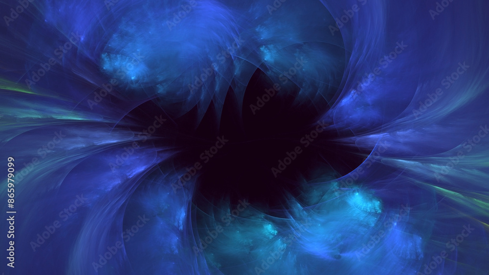 Poster 3d rendering abstract blue fractal light background. its not ai generatd illustration.