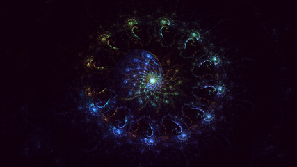 3D manual rendering abstract circle light background. Its not AI Generatd illustration.