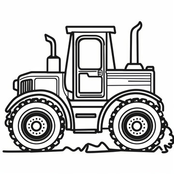 recommend clip art: Outline of a tractor for coloring, ideal for children's activities and farm-related educational materials.