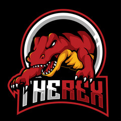 Vector illustration of trex mascot logo template for sport team and gaming team © Ilhustrator