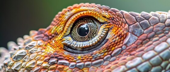 Fototapeta premium macro shot of a lizards eye