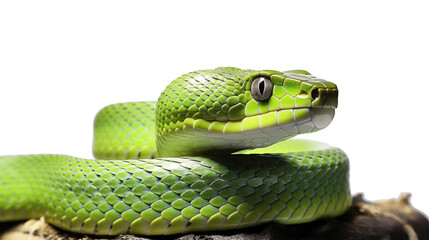 Obraz premium green snake on white background