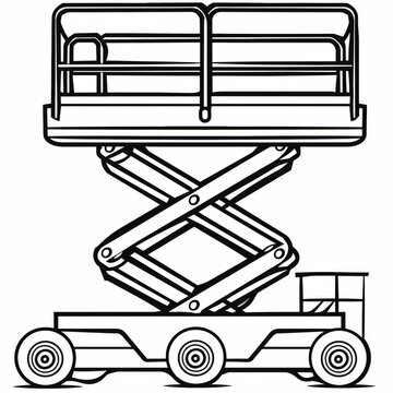 black and white scissor lift clip art preview