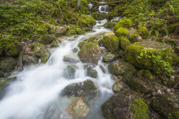 Rothbach Waterfall near Konigssee lake in Berchtesgaden National Park, Germany