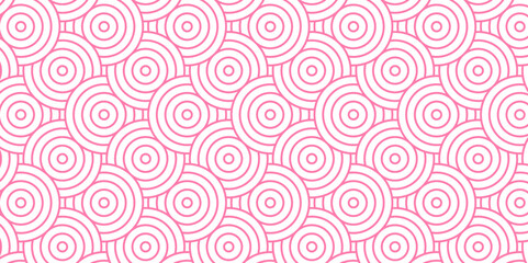 Overlapping Pattern Minimal diamond geometric waves spiral and abstract circle wave line. pink color seamless tile stripe geometric create retro square line backdrop white pattern background.