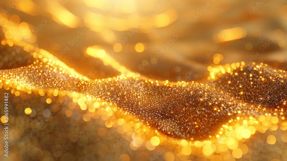 Poster abstract 3d rendering of wavy gold color background. creative design template ai generated