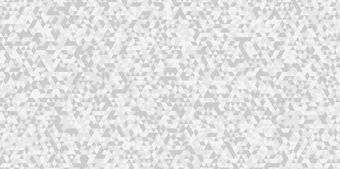 Vector geometric seamless technology gray and white triangle element light background. Abstract digital grid light pattern white Polygon Mosaic triangle Background, business and corporate background