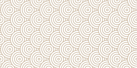 Overlapping Pattern Minimal diamond geometric waves spiral and abstract circle wave line. brown color seamless tile stripe geometric create retro square line backdrop white pattern background.