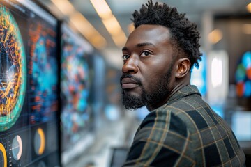 Fototapeta premium Intelligence worker facing cyber-crime