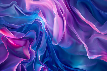 Obraz premium Ethereal Harmony: An Abstract Exploration of Light, Color, and Motion in a Serene Digital Landscape
