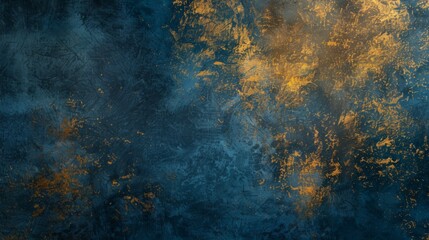 beautiful grunge, blue textured background wall with some golden color may used as background