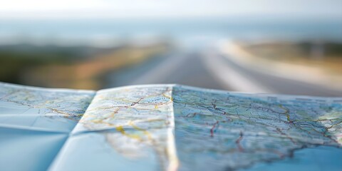 Naklejka premium Closeup photo of US map with North Carolina highlighted. Concept Closeup Photography, US Map, North Carolina, Highlighted, Geographical Detail,