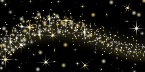 Obraz premium sparkling gold and silver lines on a black background