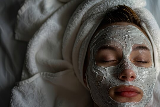 The implementation of facial metabolism, facial massage and moisturizing, wearing a mask on the face