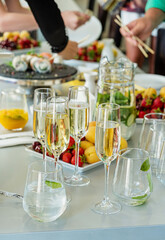 catering food on the wedding table