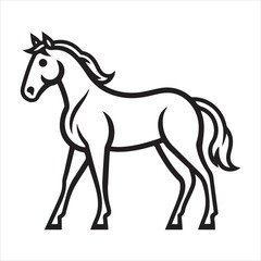 horse single Line Icon Vector Design outline
