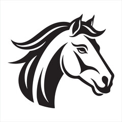 horse single Line Icon Vector Design outline
