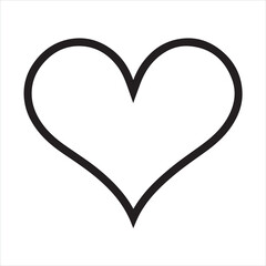 heart single Line Icon Vector Design outline
