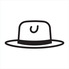 hat single Line Icon Vector Design outline
