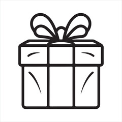 gift box single Line Icon Vector Design outline
