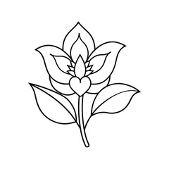 Obraz premium Lotus Flower Line Art Illustration