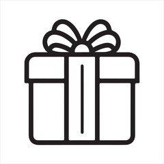 gift box single Line Icon Vector Design outline
