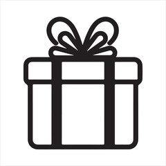 gift box single Line Icon Vector Design outline
