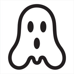 ghost single Line Icon Vector Design outline
