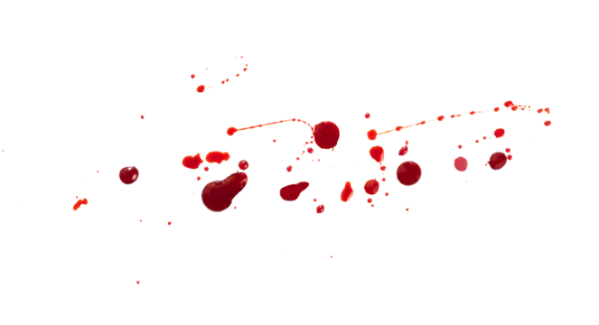 blood drops on white background