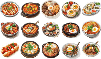 CUISINE SET IN COLOR STYLE, KOREA CUISINE SET IN COLOR STYLE