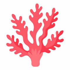 Naklejka premium A red coral silhouette on a white background stands out with artistic beauty