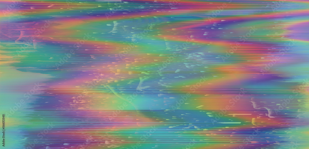 Aufkleber Abstract colorful glitchy background representing a broken computer screen.