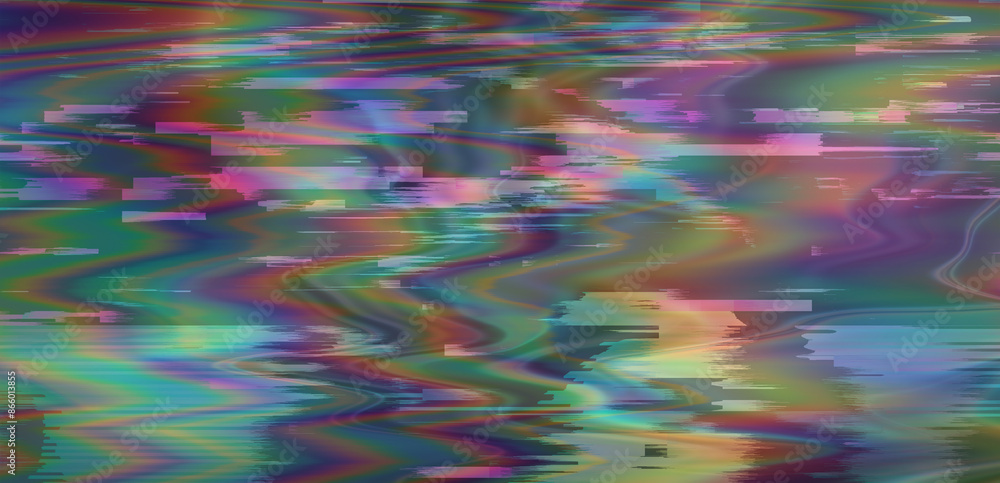 Poster Abstract colorful glitchy background representing a broken computer screen.