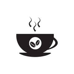 Black Coffee cup icon. Coffee cup symbol.eps10