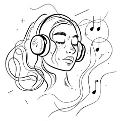 Set of hand drawn music theme isolated on white background, doodle set of Musical Instruments theme. Vector illustration