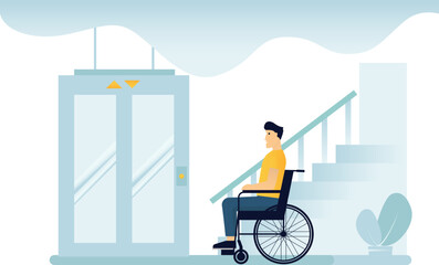 Access for people with limited mobility: elevator, wheelchair